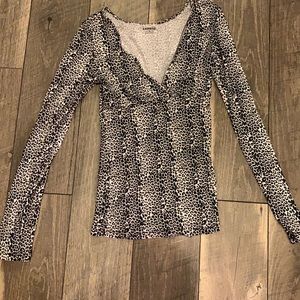 Express leopard long sleeve top